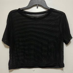 Black sheer crop top